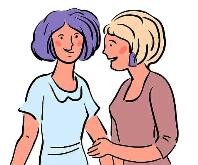 From vecteezy: two women talking # 7158445